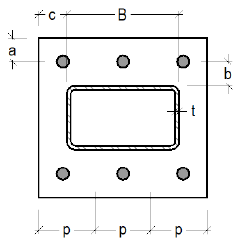 Figure 4 Alternate anchor bolt layout e1590637487738 Axially Loaded HSS Column to Base Plate Connections