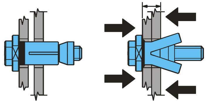 Figure 2: Clamping method of the Lindapter Hollo-Bolt
