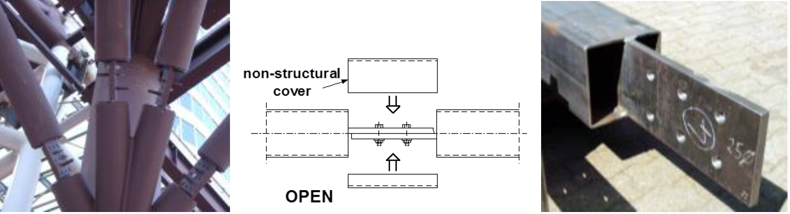 Figure 4: Hidden connection concept, with non-visible bolts beneath a non-structural, shaped cover