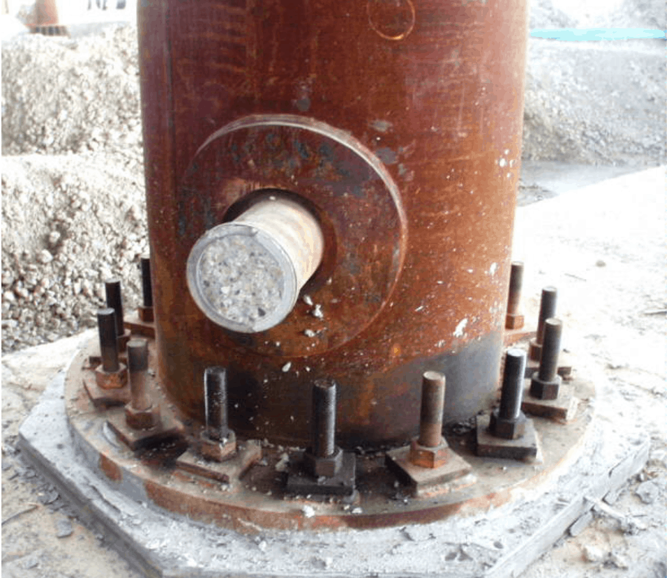 Figure 1: Concrete-filling of a composite HSS by pumping from the bottom