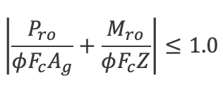 Local Yielding of the Chord Due to Combined Loading - Packer 2023 Equation 3