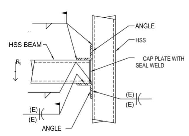 HSS Beam Top and Bottom Angle Connection