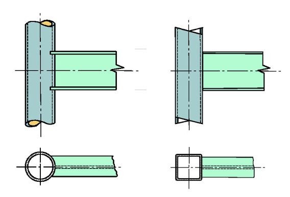 Figure 1: Wide flange beam directly welded to an HSS column