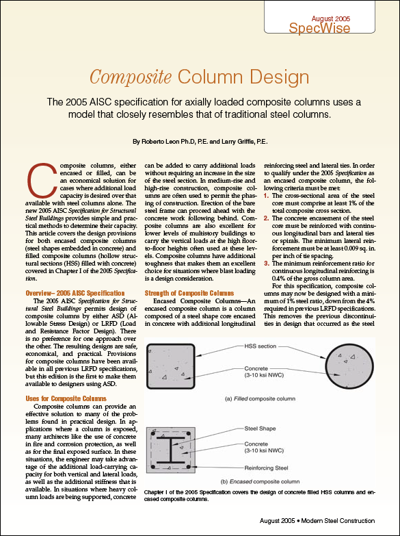 Modern Steel Construction Article: Composite Column Design - cover