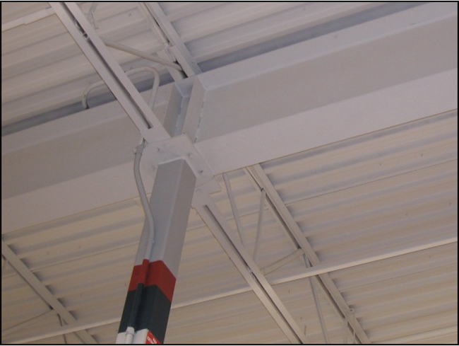 Continuous beam over a square HSS column