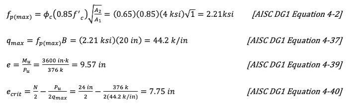 AISC DG1 Equations 4-2, 4-37, 4-39 and 4-40