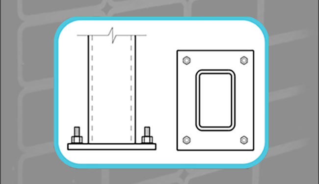 HSS Base Plate Design for Axial Compression and Bending Moment