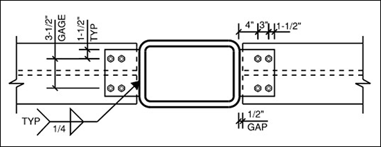 HSS Moment Connections Design Examples: Transverse Flange Plates 4 HSS Moment Connections Transverse Plates Figure3 Connection Dimensions 550w HSS Moment Connections Design Examples: Transverse Flange Plates