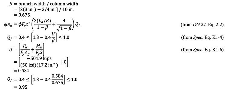 Plastification HSS Column Sidewall 750w HSS Brace Connections to HSS Column and WF Beam