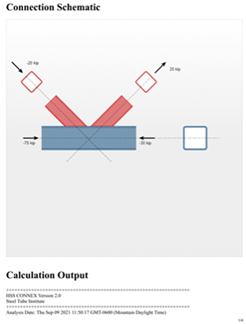 HSS Connection Design Software Capabilities in 2025 8 STI's HSS Connex Connection Schematic