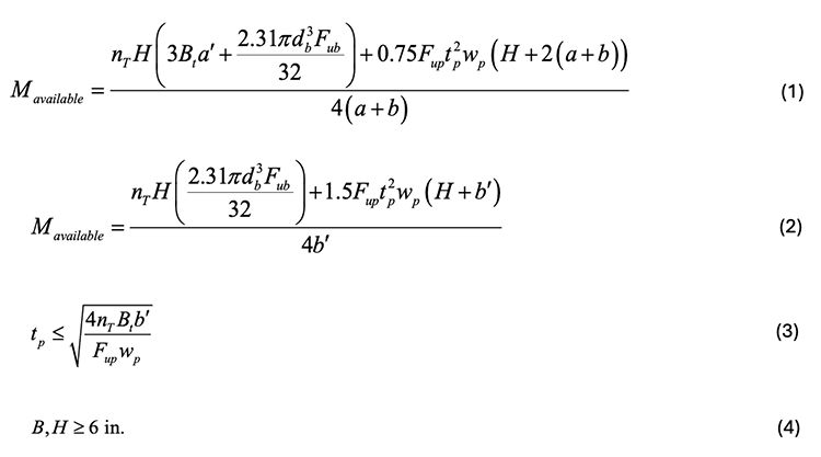 HSS Splice Design | Part 3: Rectangular HSS Bolted End-Plate Connections Under Bending Moment 5 Bending Moment Design Method Variables 750w HSS Splice Design | Part 3: Rectangular HSS Bolted End-Plate Connections Under Bending Moment