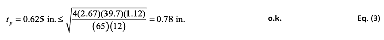 HSS Splice Design | Part 3: Rectangular HSS Bolted End-Plate Connections Under Bending Moment 8 Equation to check that the end-plate thickness is appropriate, relative to the bolt strength