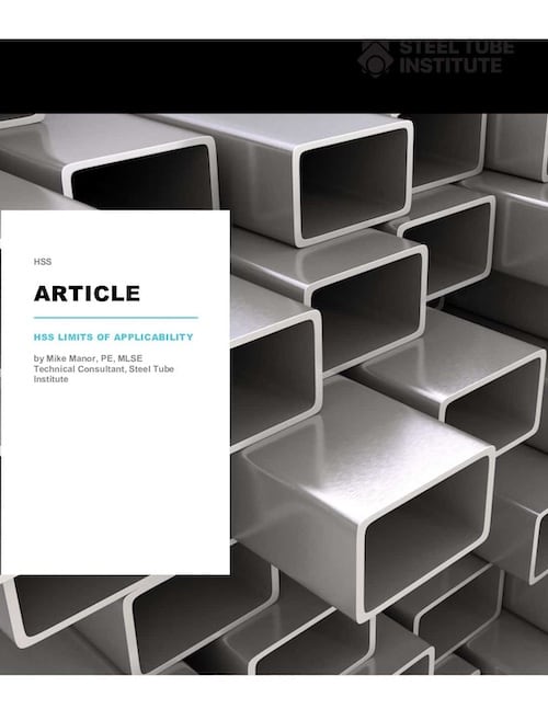 Cover for HSS Limits of Applicability By Mike Manor, PE, MLSE