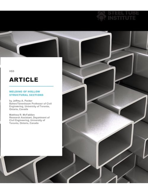 Cover for Welding of Hollow Structural Sections by Jeffrey A. Packer