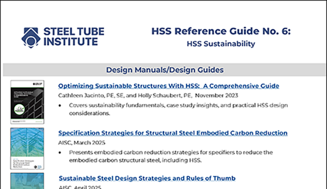 HSS Reference Guide No. 6: HSS Sustainability - cover